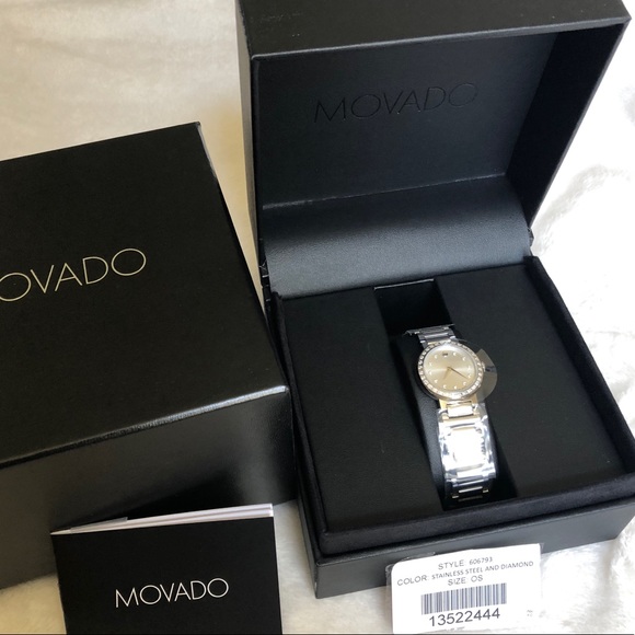Movado Concerto Stainless SteelDiamond Bezel Watch - Picture 4 of 10